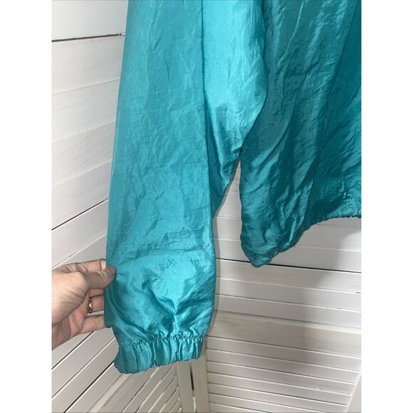 Vintage Honors Windbreaker Men’s Size XL Green Navy Hood 90’s Zip Front - Picture 9 of 9